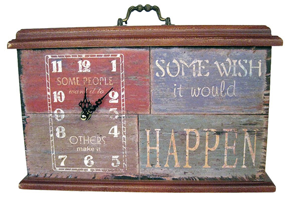 Do, Wish, Happen Table Clock - Click Image to Close